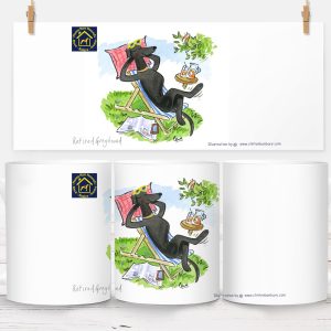 Deckchair black greyhound mug